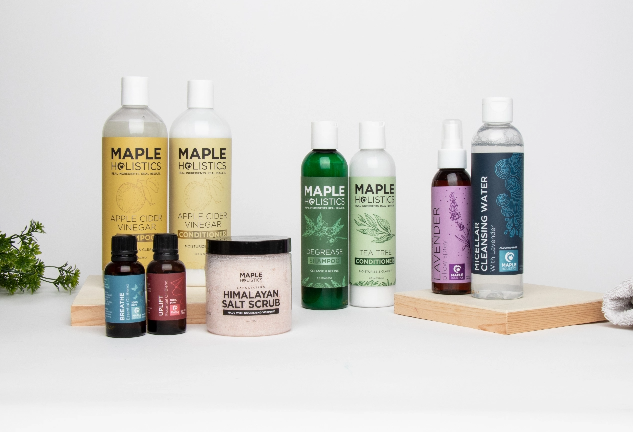 Maple Holistics products front label view 