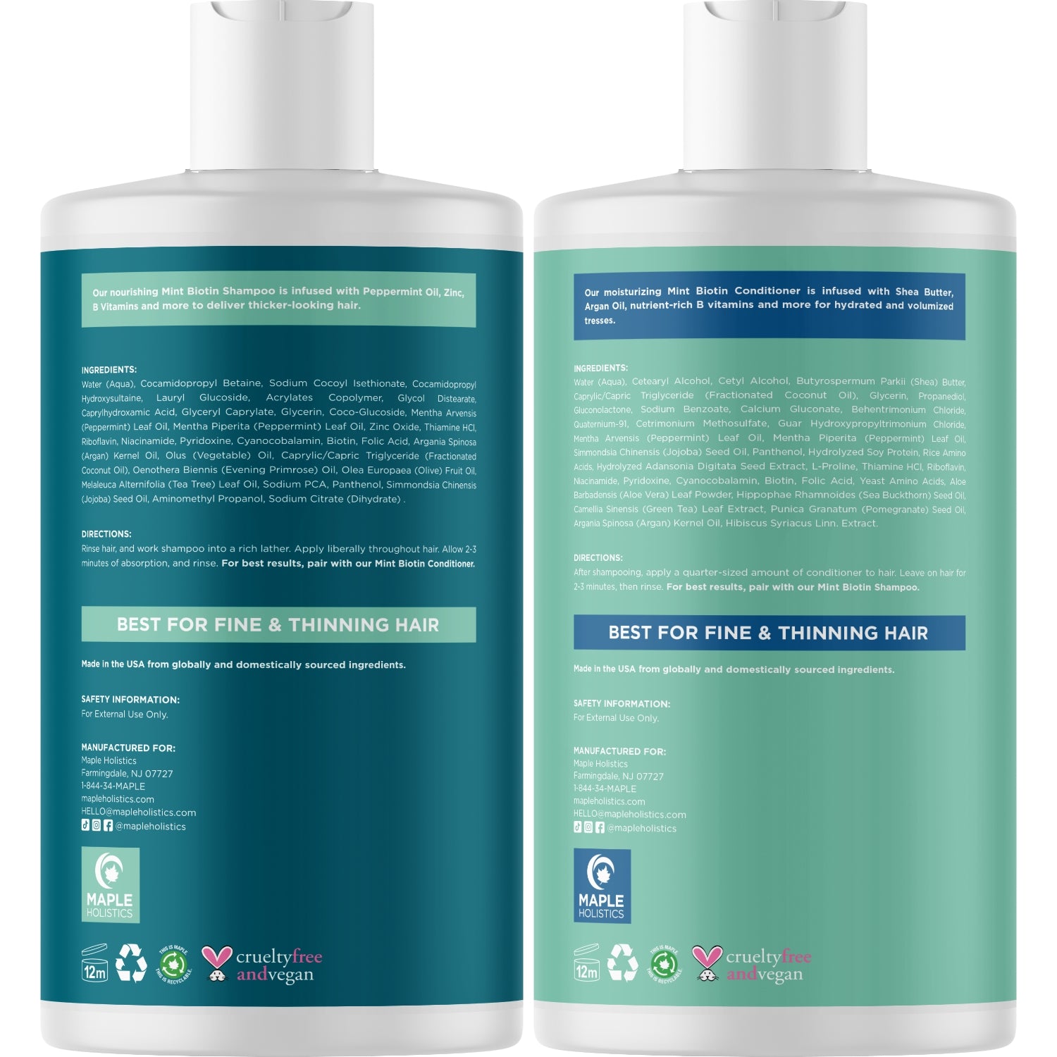 Mint Biotin Shampoo and Conditioner Set