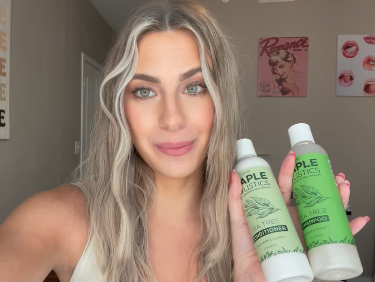 Screenshot of a video review of Maple Holistics Tea Tree Set