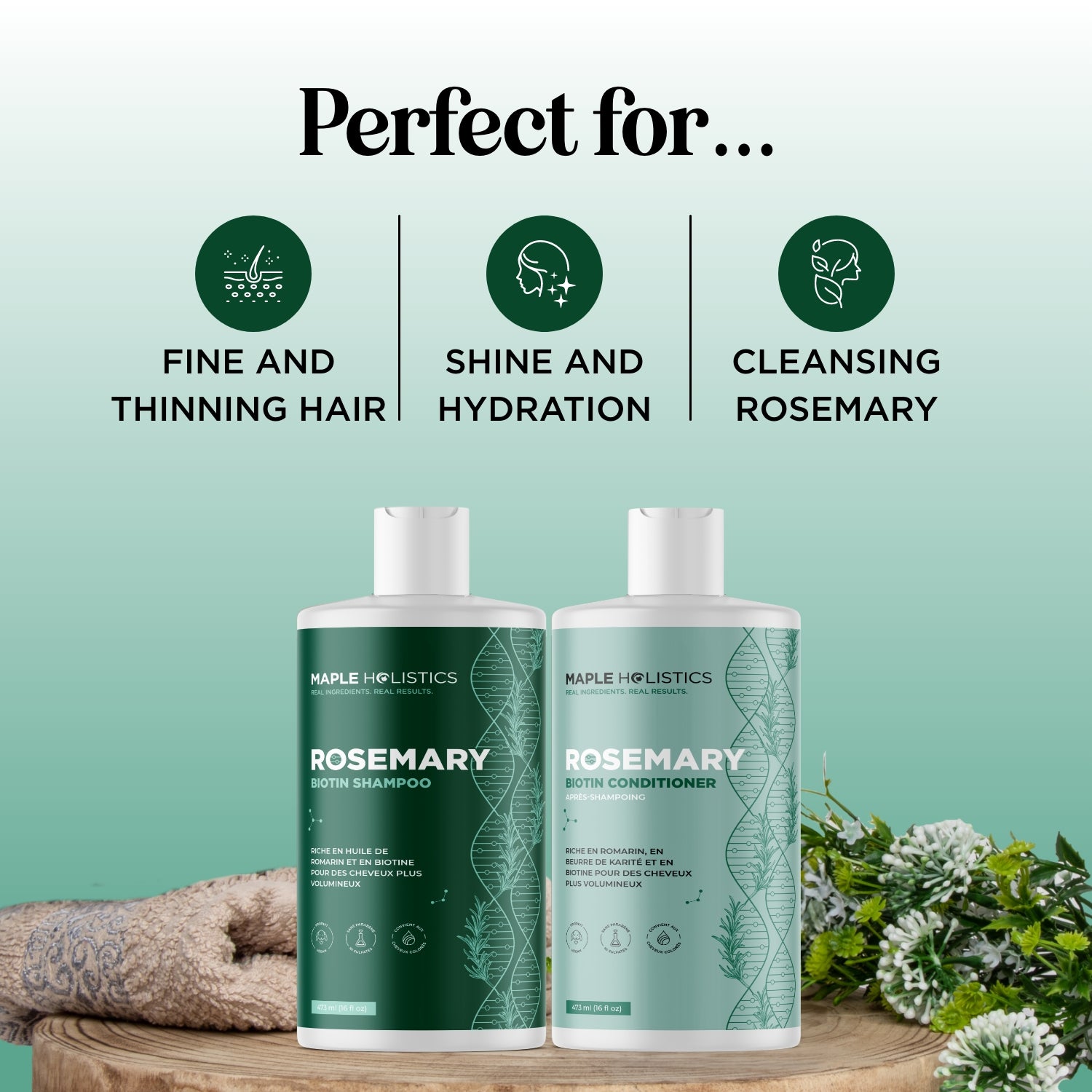 Rosemary Biotin Shampoo and Conditioner Set - EU Shipping