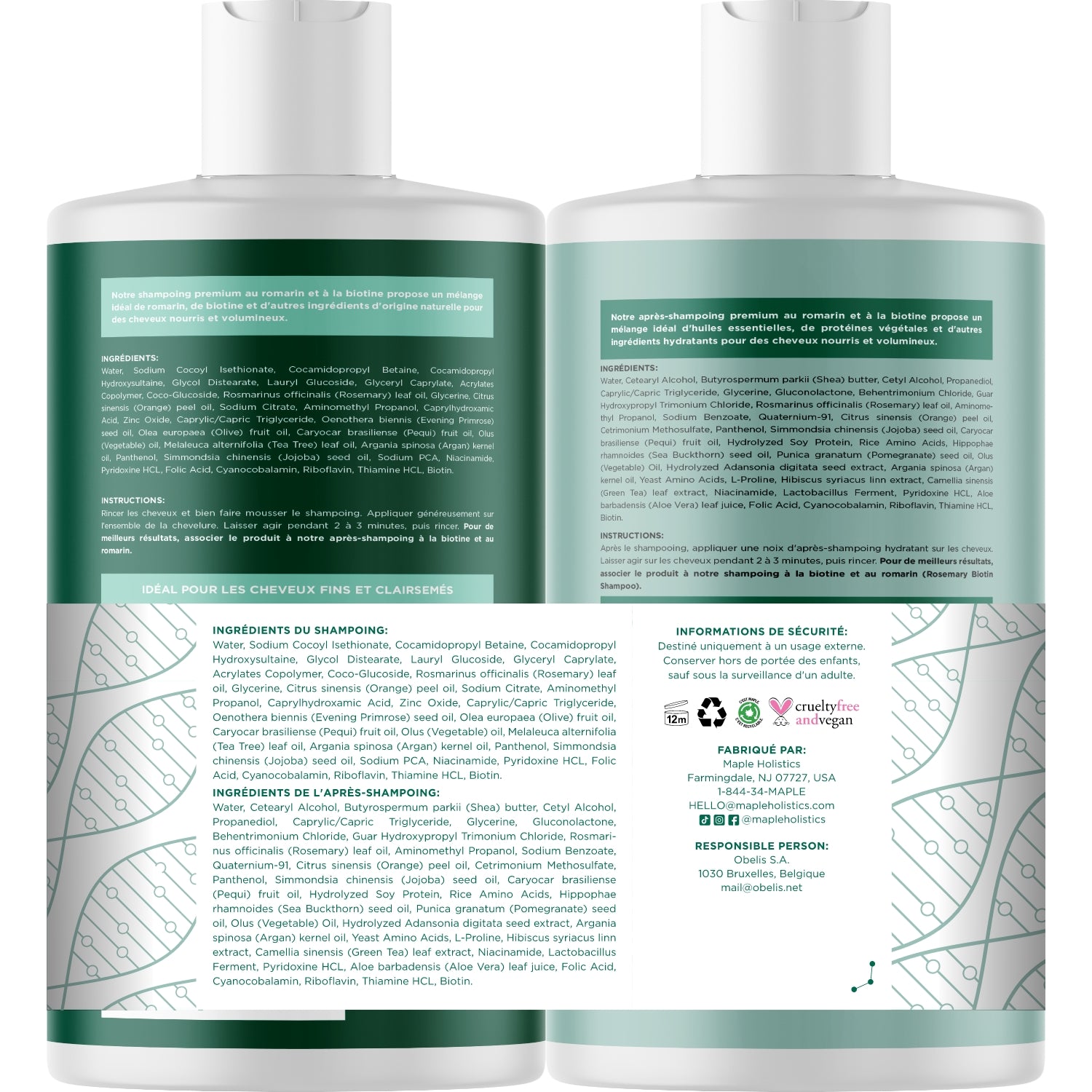 Rosemary Biotin Shampoo and Conditioner Set - EU Shipping