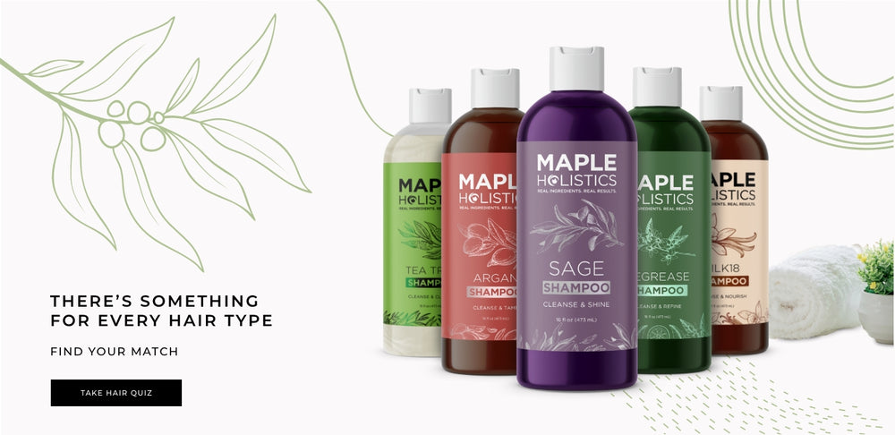 Maple Holistics hair care products banner for desktop