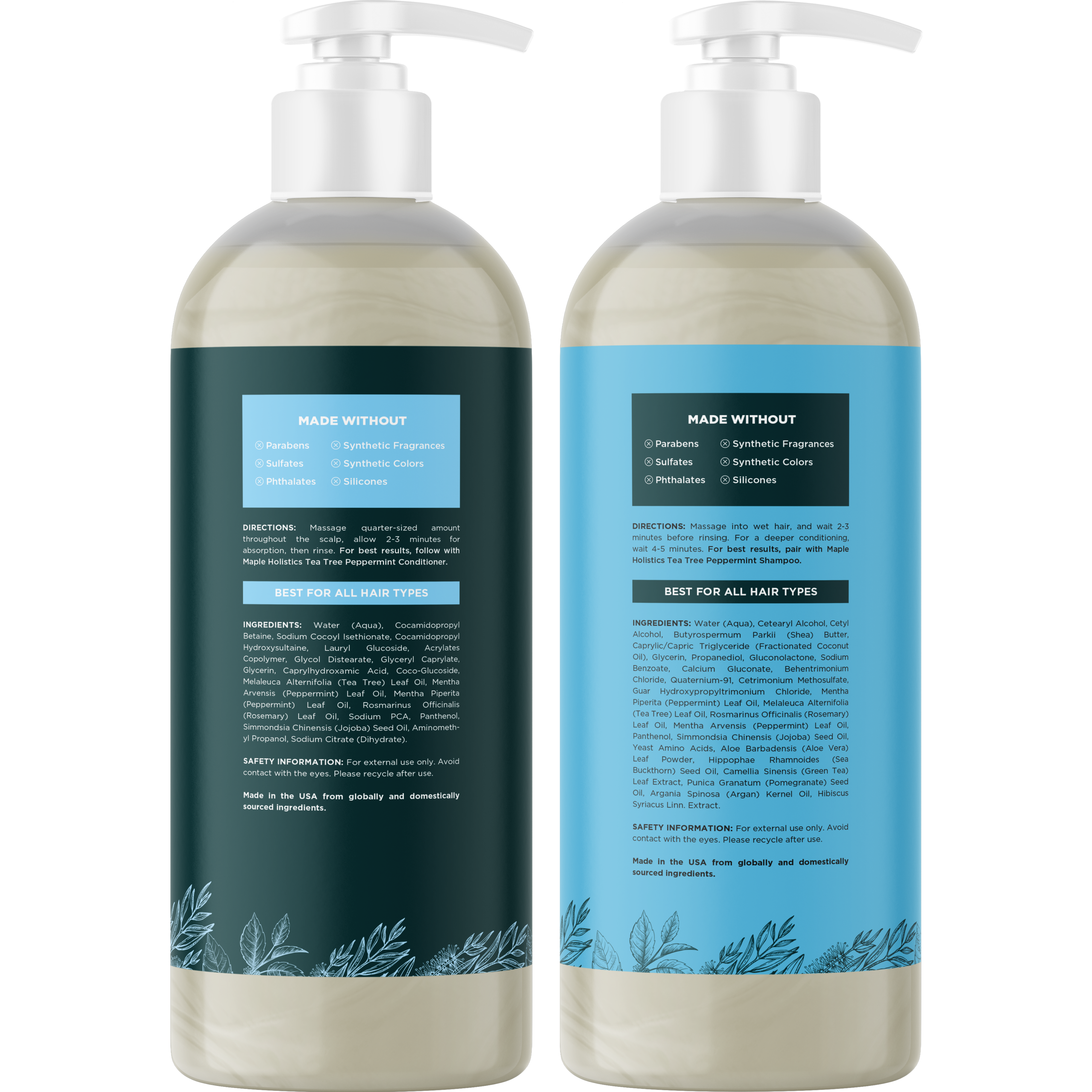 Tea Tree Peppermint Shampoo and Conditioner Set