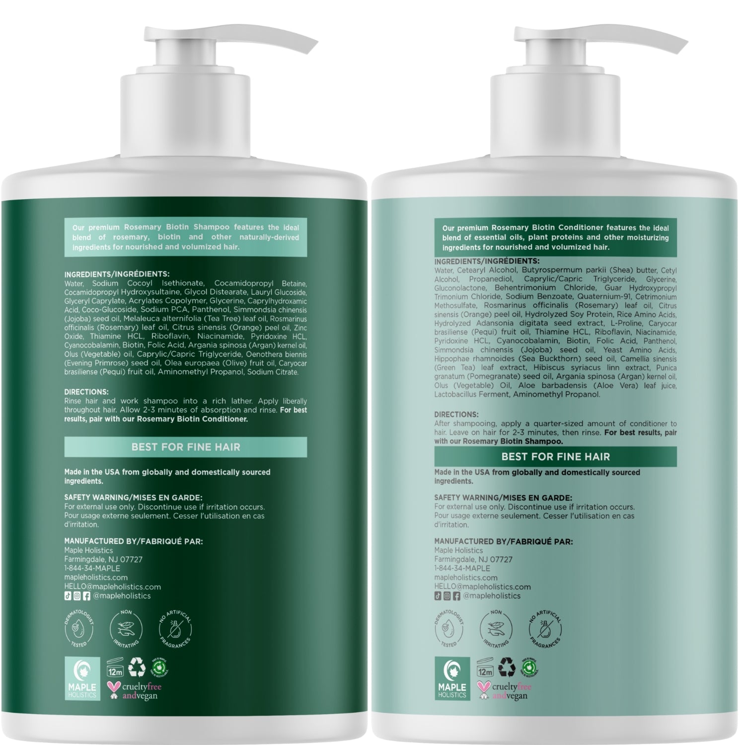 Rosemary Biotin Shampoo and Conditioner Set
