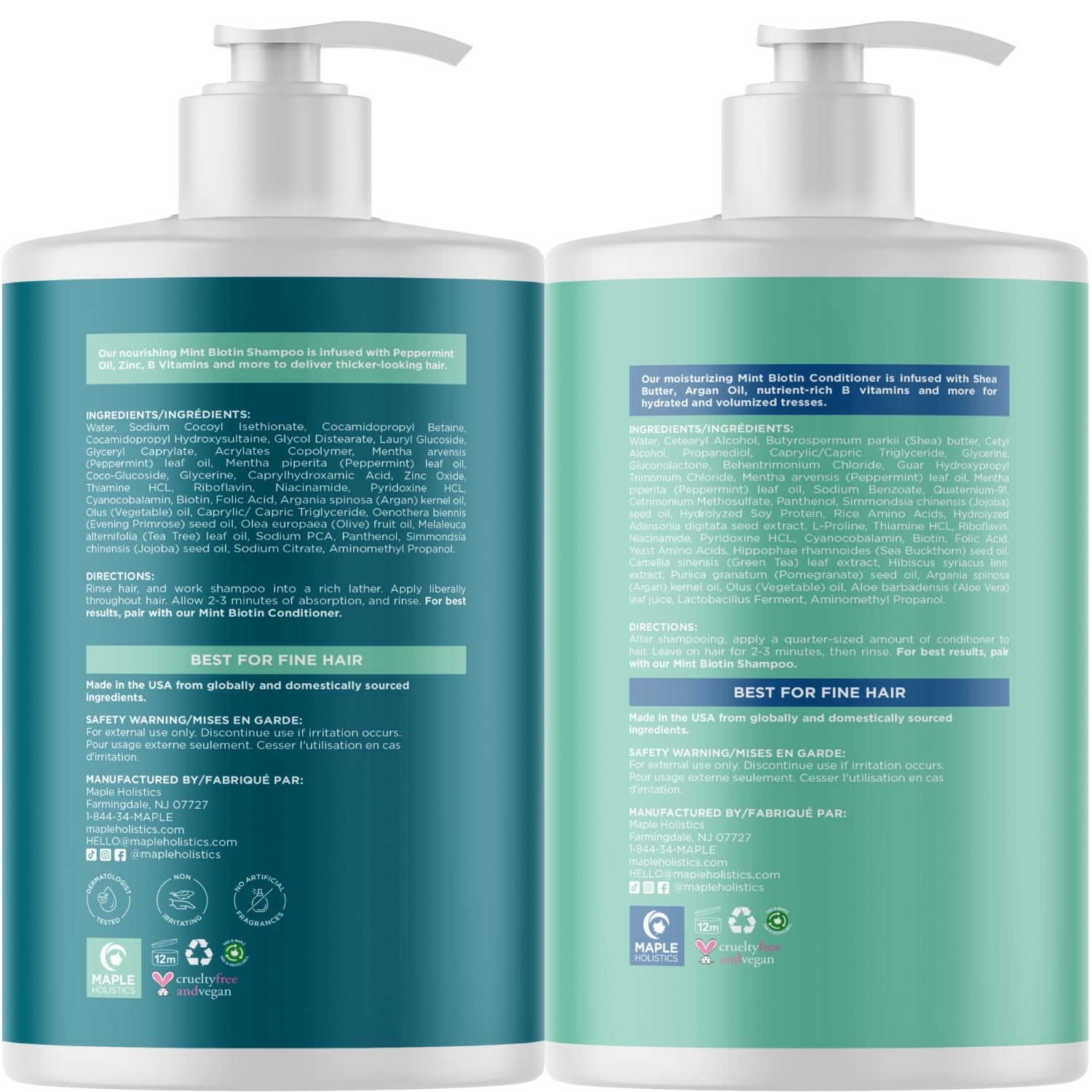 Mint Biotin Shampoo and Conditioner Set