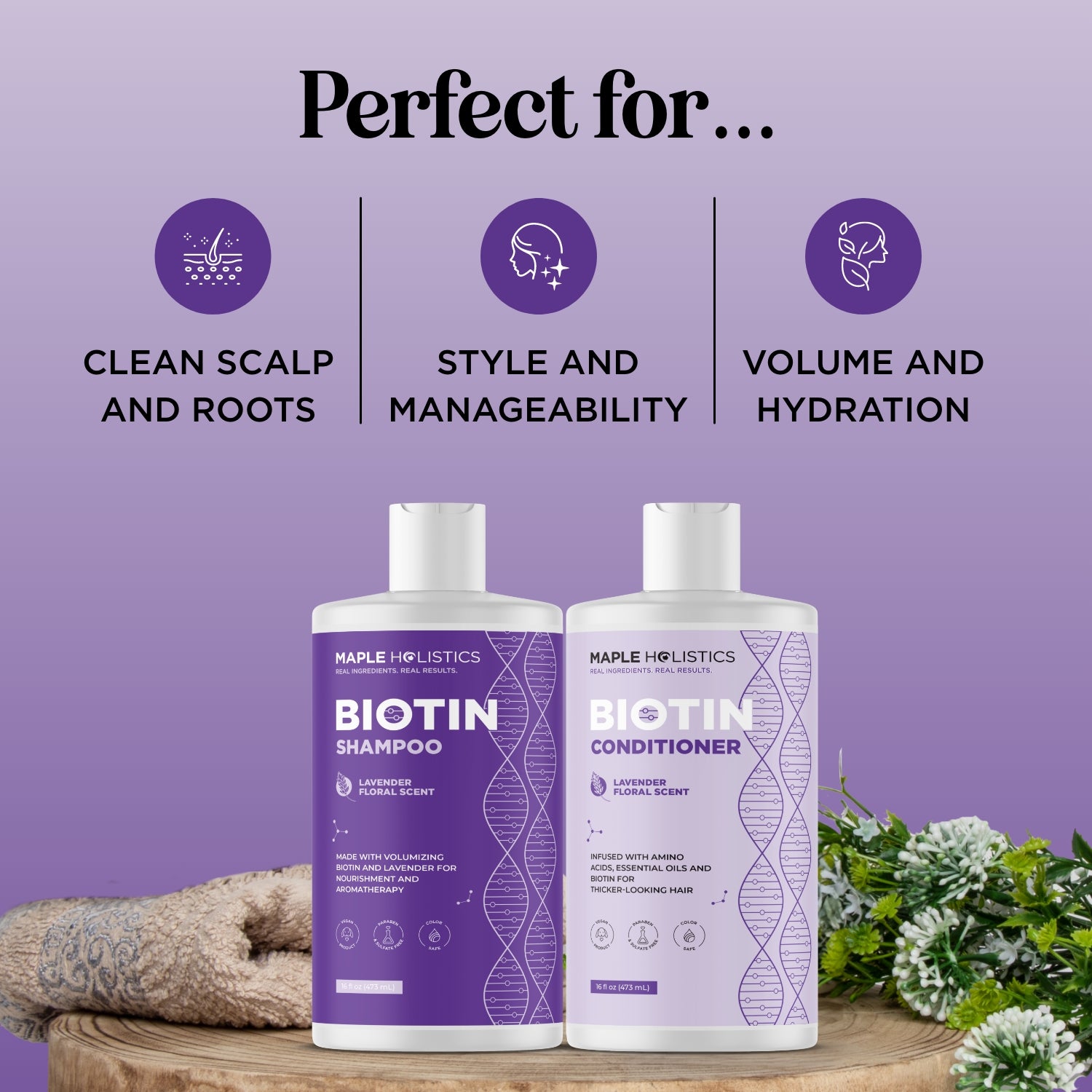 Lavender Floral Biotin Set