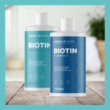 Volumizing Biotin Shampoo and Conditioner Set - Sulfate Free Shampoo and Conditioner for Dry Damaged Hair Care - Thinning Hair Shampoo and Conditioner with Nourishing Biotin and Rosemary Oil