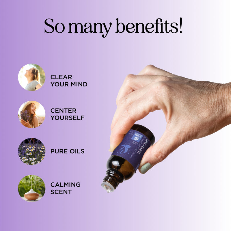 Sleep Essential Oil Blend for Diffuser - Snooze Blend Essential Oil for Sleep with Roman Chamomile Essential Oil Lavender Cedarwood and More - Aromatherapy Sleep Oil Blend for Nighttime Relaxation
