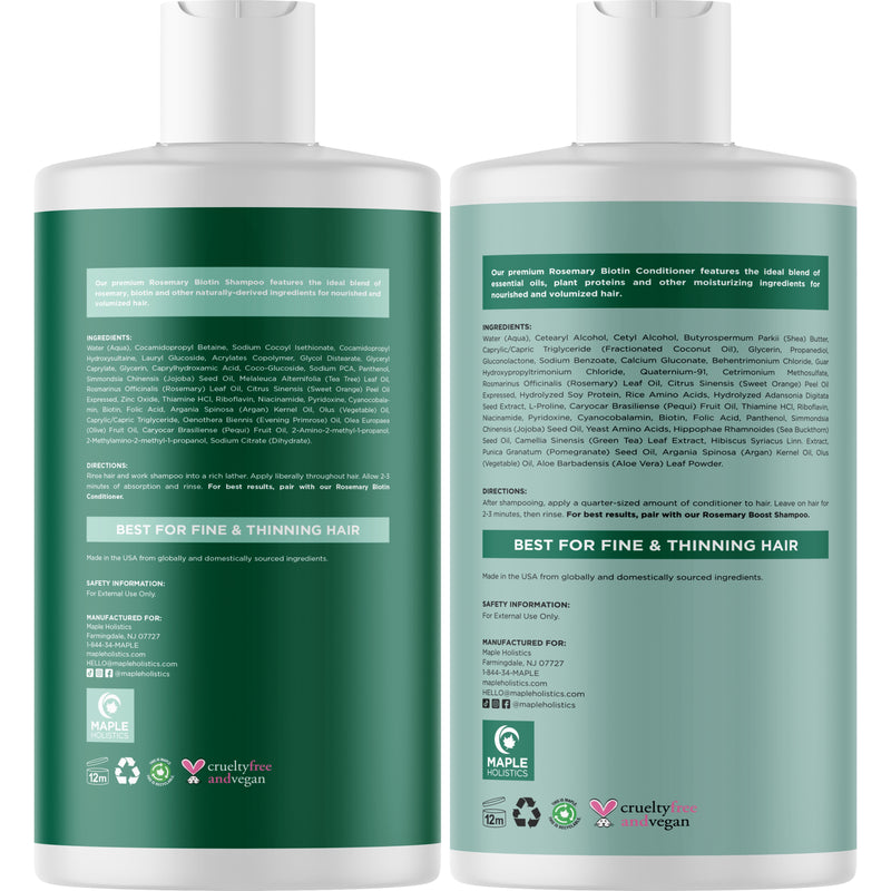 Rosemary Biotin Shampoo and Conditioner Set