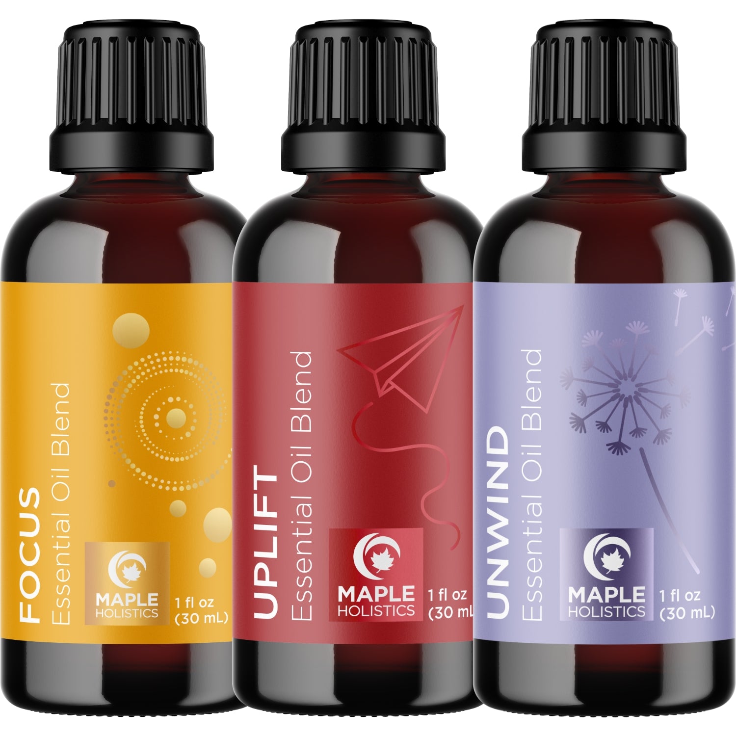 Focus, Uplift & Unwind Essential Oil Blend Set