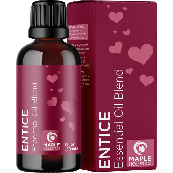 Entice Essential Oil Blend for Diffuser - Passionate Blend of Aromatherapy Oils for Couples with Lavender Palmarosa Clary Sage and Ylang-Ylang Essential Oil - Ignite the Romance Essential Oils Blend