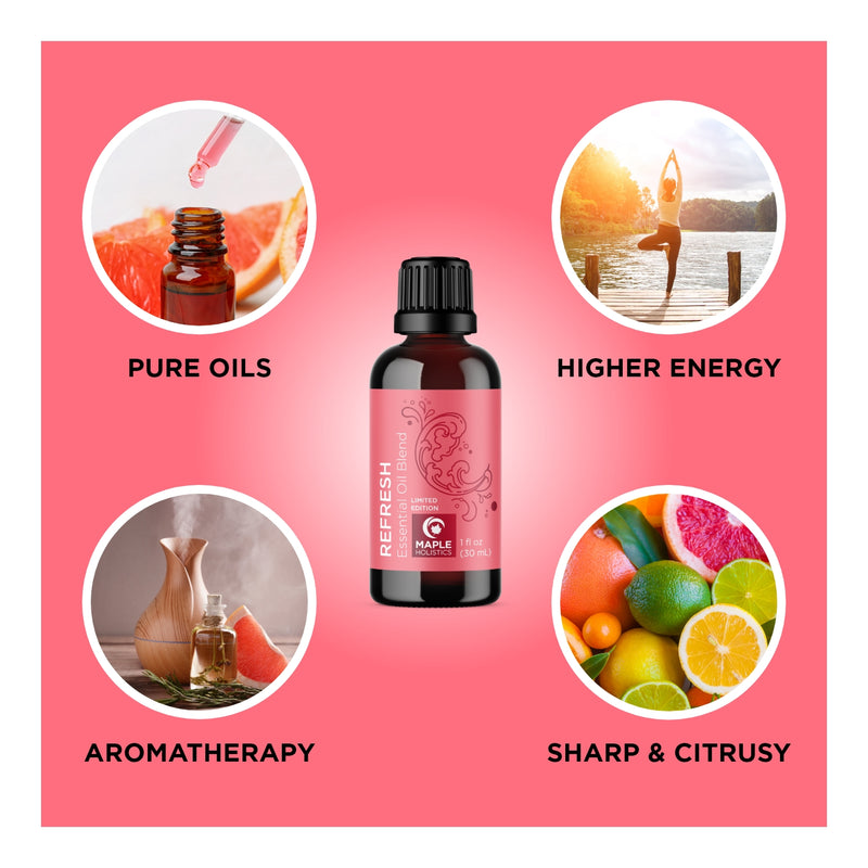 Pink Grapefruit Essential Oil Blend - Refreshing Citrus Essential Oil Blend for Diffusers with Lime Essential Oil Grapefruit Oil and Eucalyptus Essential Oil - Sweet Aromatherapy Citrus Oil Blend