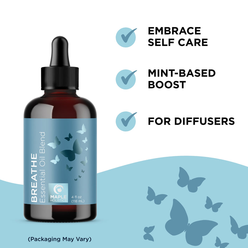 Breathe Blend Essential Oil for Diffuser - Invigorating Breathe Essential Oil Blend with Eucalyptus Peppermint Tea Tree and Mint Essential Oils for Diffusers for Home and Shower Aromatherapy